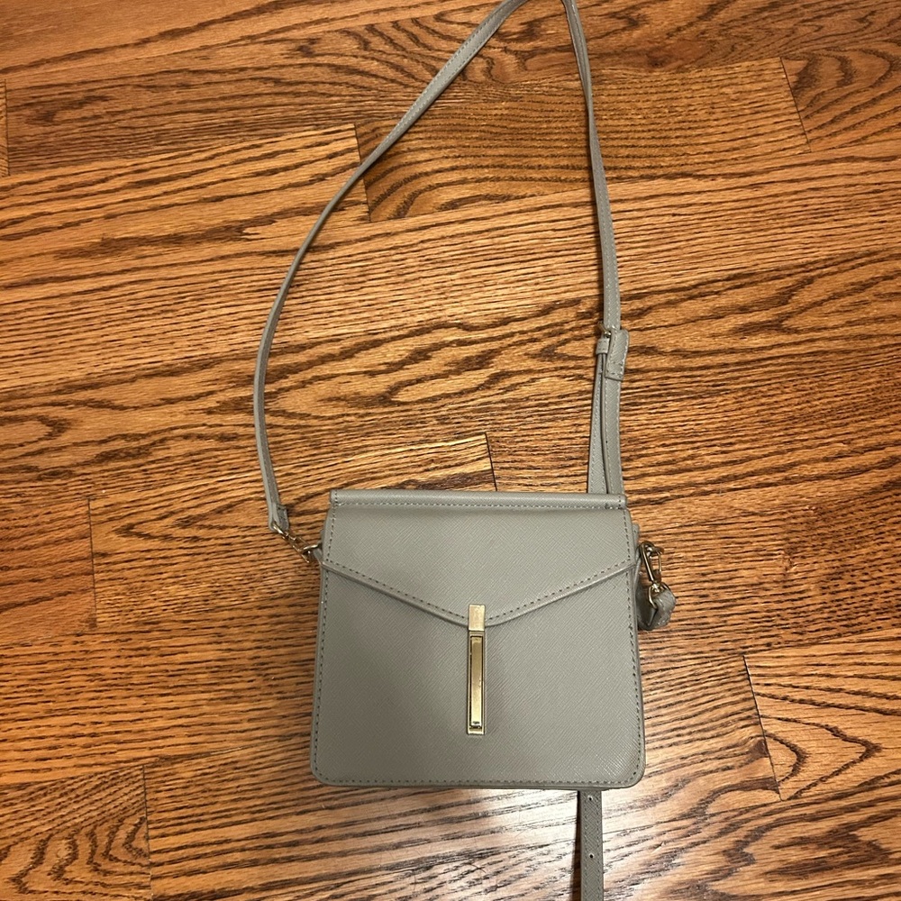 Forever 21 Gray Crossbody Bag with Gold Accents